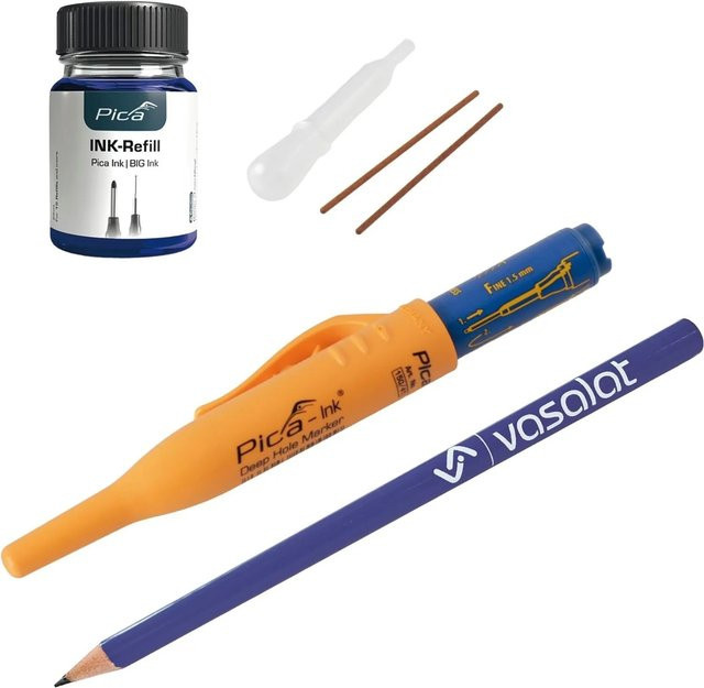 vasalat Pica Ink Tieflochmarker Set mit Pica Ink Refill Set in Blau - Bild 1