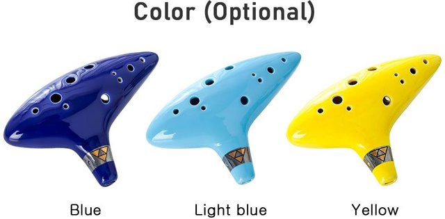 12-Loch Alto C Okarina tragbares Musikinstrument mit Schutztasche in Blau - Bild 1