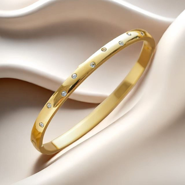 Yupsk Armband Edelstahl, Zirkonia, Gold, Damen - Bild 1