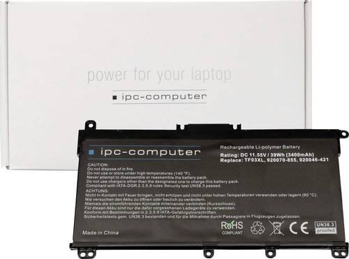 HP Notebook-Akku TF03 Ersatzakku Li-Ion, 11.55V, 3400 mAh, Schwarz - Bild 1