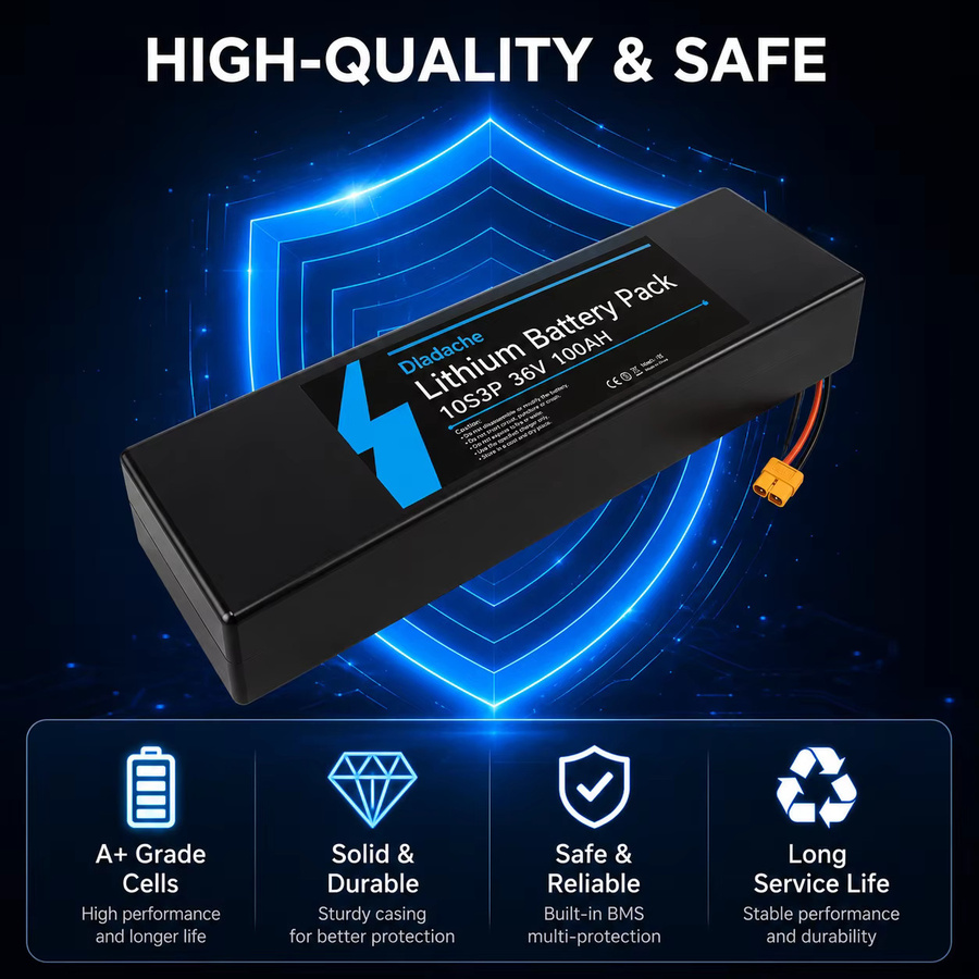 KUGOO Ersatz-Elektroroller-Akku 10S3P 36V 100000mAh mit 18650 Li-Ionen-Zellen und eingebautem BMS für 500W, Schwarz, kompatibel mit KUGOO S1 S2 S3 Rollern - Bild 2
