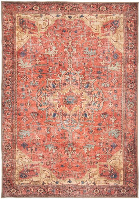 Karpetti Teppich Persien Used-Look in Terrakotta, Waschbarer Rustikaler Retro Teppich aus Polyester, B/T: 120 x 160 cm - Bild 1