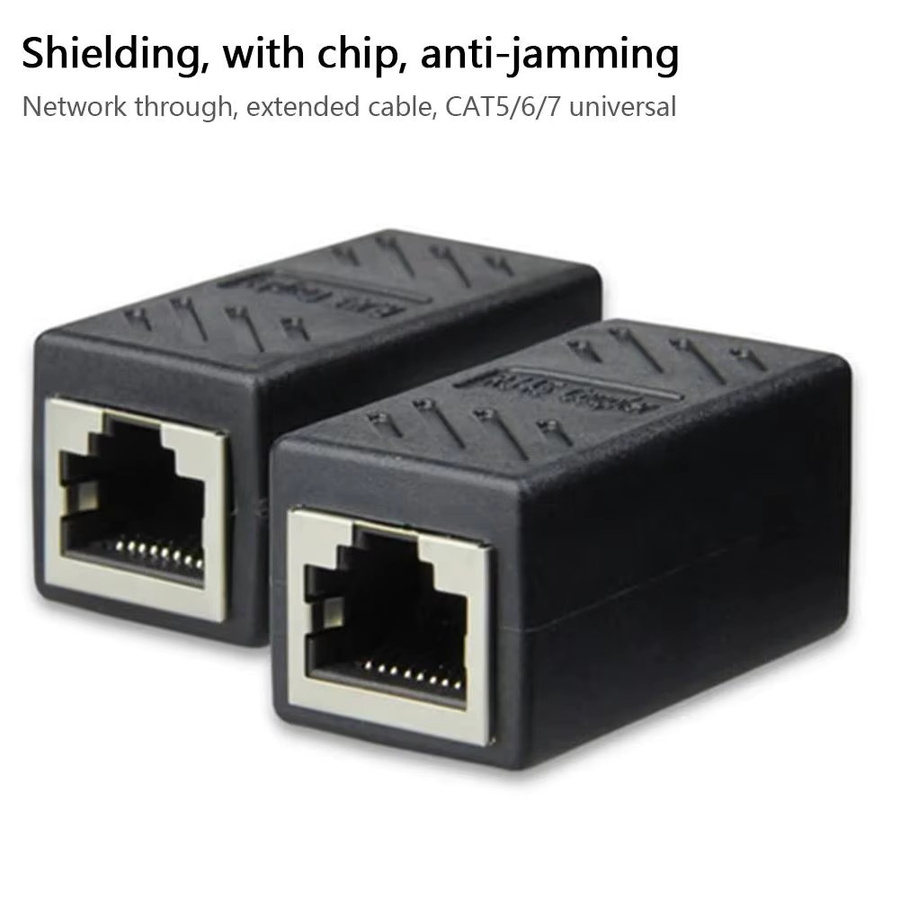 VORTNGLE RJ45 Ethernet-Kabelverlängerungskupplung Cat7 Cat6 Cat5e Buchse-zu-Buchse-Verbinder für LAN-Anschluss, Schwarz - Bild 3