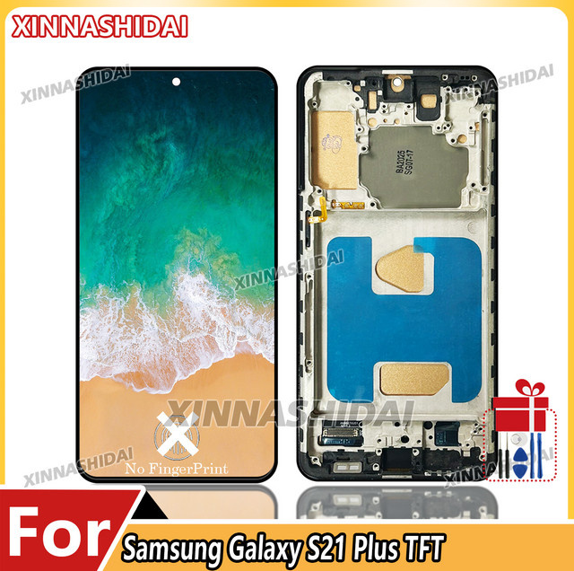 Samsung S21 Plus Ersatzdisplay mit Touchscreen und Rahmen in Schwarz - Bild 1