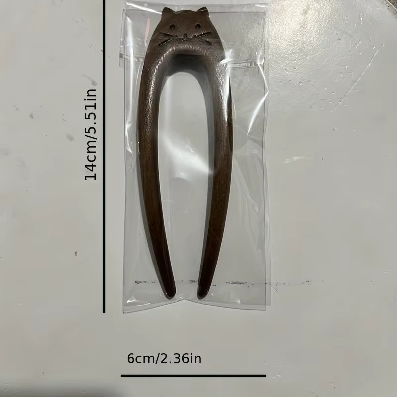 Define Beauty Sandelholz-Katzenhaarnadel, handgeschnitzter Haarstab, Damen - Bild 4
