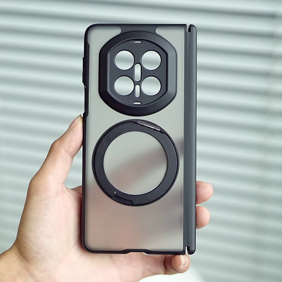 Matte transparente magnetische Handyhülle für Huawei Mate X7 X6 X5 X3 mit Magsafe Metall-Drehständer und Linsenschutz - Bild 2