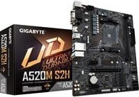 Gigabyte A520M S2H Mainboard mit AMD A520 Chipsatz, Socket AM4, micro ATX, DDR4, USB-C, Gigabit LAN und HD Audio in Schwarz/Grau - Bild 1