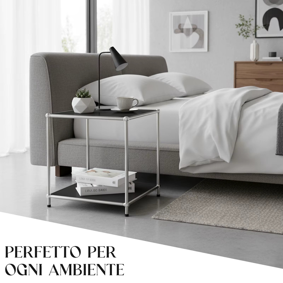 Floordirekt Metallregal Concept Epure MK 012 Standregal mit 2 Ablagen für Bad, Küche und Büro in Schwarz oder Weiß - Bild 6