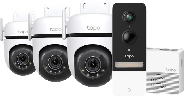 TP-Link Tapo C520WS 3er-Pack und Smart Battery Video Doorbell D230S1 Set - Bild 1