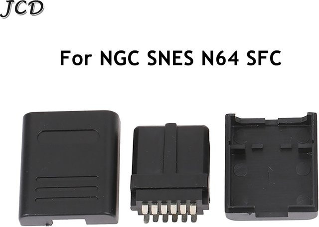 JCD 2er-Set 12Pin Multi Out Port Stecker für NGC SNES N64 SFC als AV Reparatur Interface in Schwarz - Bild 1