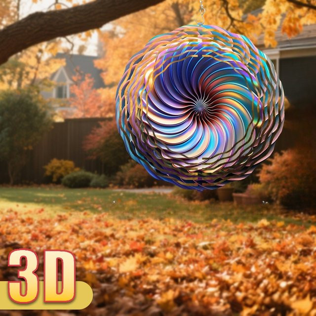 CIFBUY 3D Holographischer Muschel-Spinner als doppelseitiges Hängeornament in Multicolour, Durchmesser: 25,5 cm - Bild 1