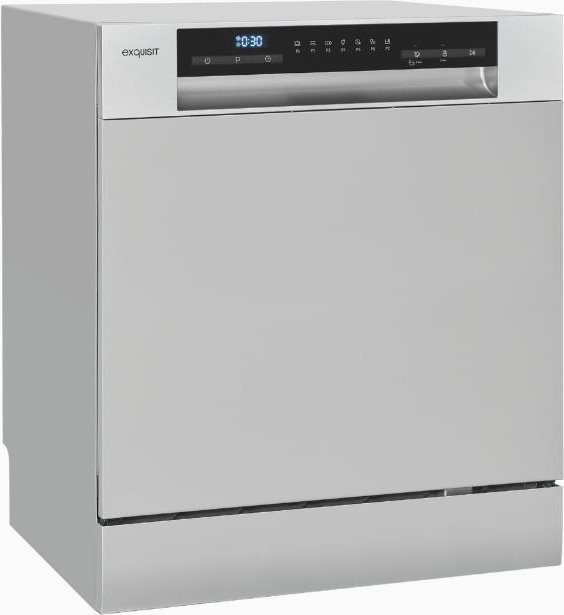 Exquisit Tisch-Geschirrspüler GSP508-030D in Silber, freistehend mit Aquastop und automatischer Türöffnung, B/T/H: 55 x 50 x 59 cm - Bild 1