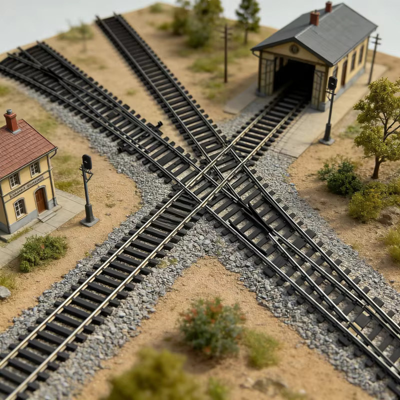 FunTrying H0-Modellbahn-Gleise, Stromversorgbare Nickel-Silber-Schmalspur-Kurven- und Spurwechselgleise, 1:87 - Bild 6