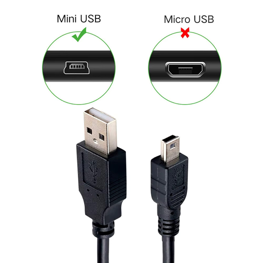 Mini-USB-Kabel auf Mini-B 5-polig in Schwarz für Garmin Nuvi GPS, Dashcam und MP3-Player - Bild 5