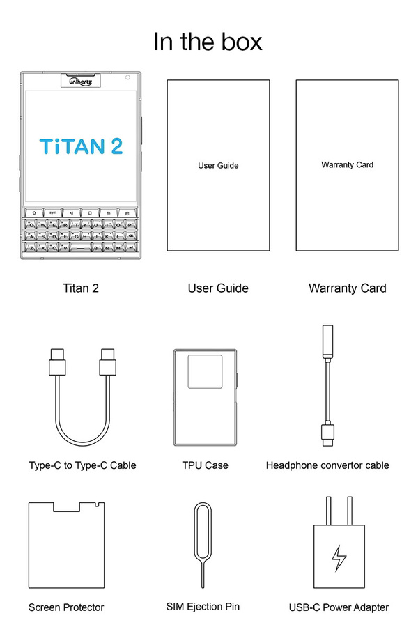 Unihertz Titan 2 Smartphone mit physischer QWERTY-Tastatur, Android 15, 5G, Schwarz - Bild 4