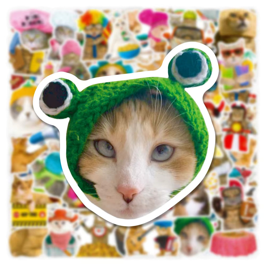 50 Stück Kawaii Meme Katzen Aufkleber in Multicolour für Telefon, Laptop und Gepäck von BulingBulingStickers Shop - Bild 3