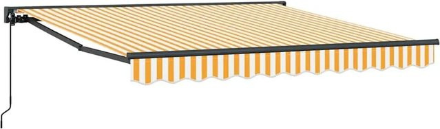 vidaXL Einziehbare Markise aus Polyester in Gelb und Weiß, B/T: 300 x 250 cm - Bild 1
