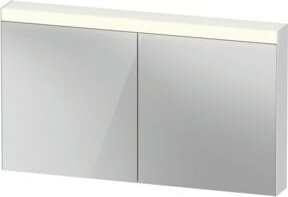 Duravit Uni Spiegelschrank Best Version mit LED-Beleuchtung und Rasierersteckdose, Farbe Weiß/Silber, B/H/T: 131 x 76 x 14,8 cm - Bild 1