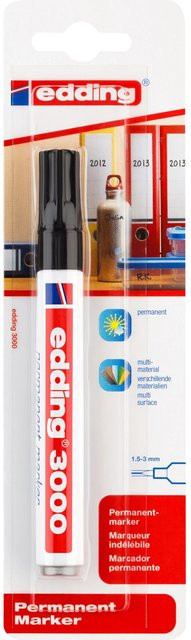 Edding 3000 Permanentmarker Schwarz mit 1,5 mm bis 3 mm Strichstärke - Bild 2