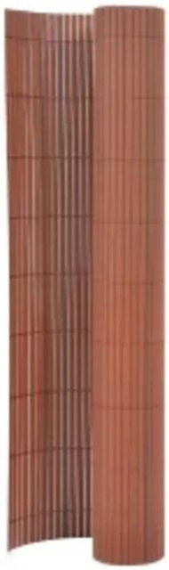 vidaXL Gartenzaun doppelseitig aus PVC in Braun, Höhe: 110 cm, Breite: 400 cm - Bild 1