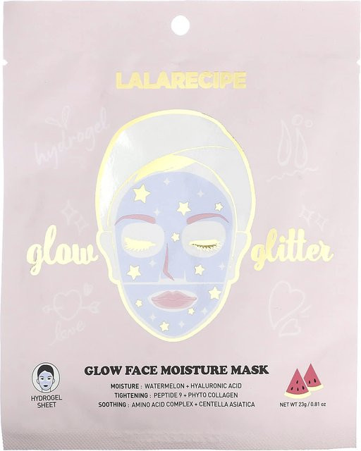 Lalarecipe Glow Face Moisture Beauty Mask, Tuchmaske, 23 g, Hyaluronsäure, Peptide, Kollagen - Bild 1