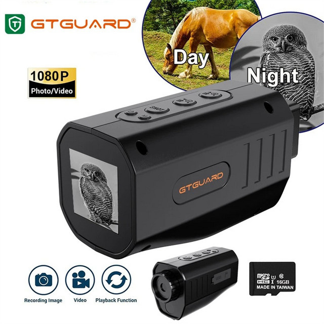 GTGUARD N3 Monokulares Nachtsichtgerät in Schwarz mit 5x Digitalzoom, 1080P HD Videoaufnahme und 850nm IR-LED für die Nutzung bei völliger Dunkelheit - Bild 1