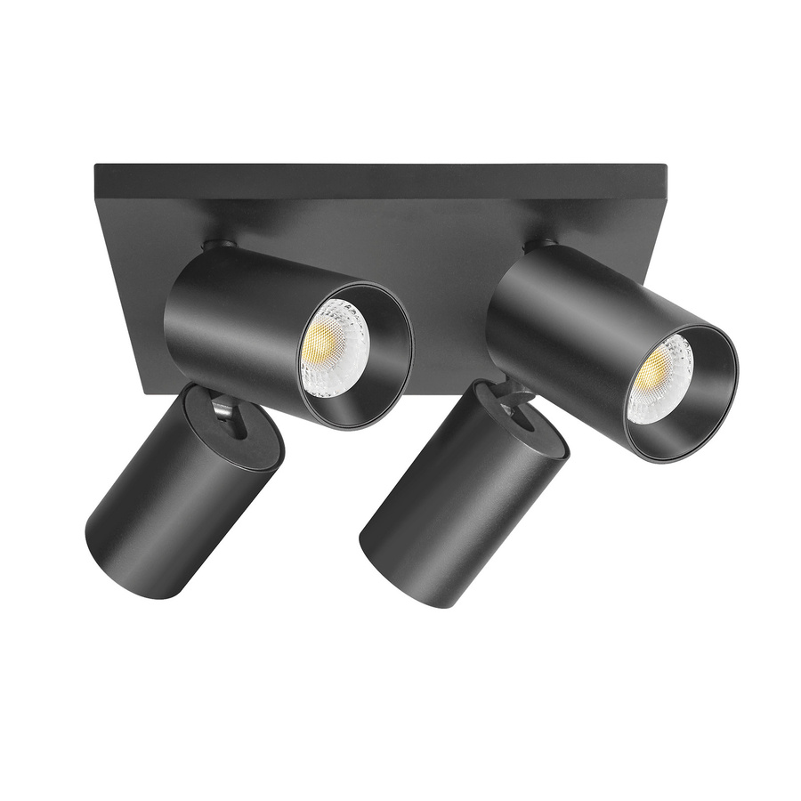 Luxvenum Deckenleuchte SIGNATURE 4-flammig in Schwarz Matt, dimmbar, mit LED-Reflektor und GU10 Fassung - Bild 1