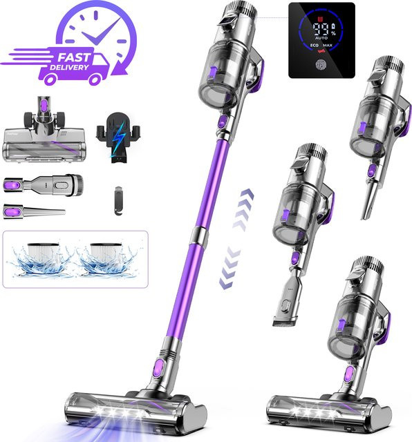 FixtFixer V10 Akku-Staubsauger in Lila mit 500 W Leistung und LED-Anzeige - Bild 1