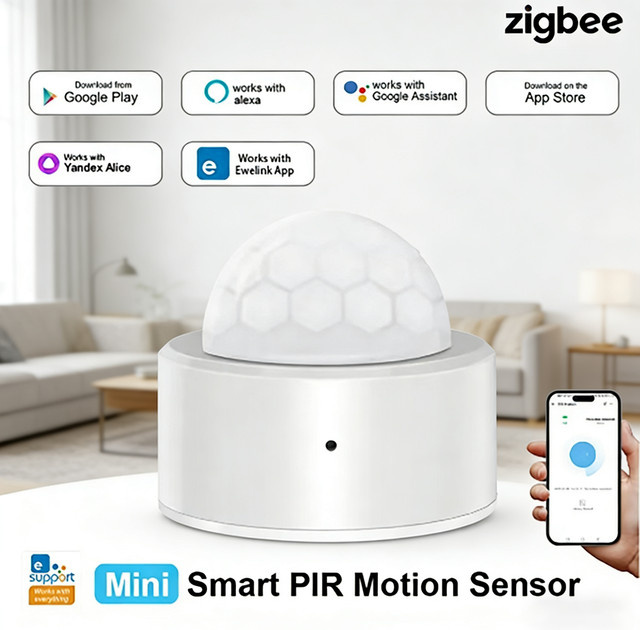Tuya Zigbee Pir-Bewegungssensor mit Infrarot-Detektor und Sicherheitsalarm in Weiß - Bild 1