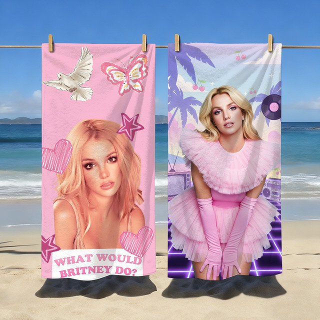 Singer Britney Spears Handtuch Pink, schnell trocknend und weich für Schwimmen, Yoga und Fitness - Bild 1