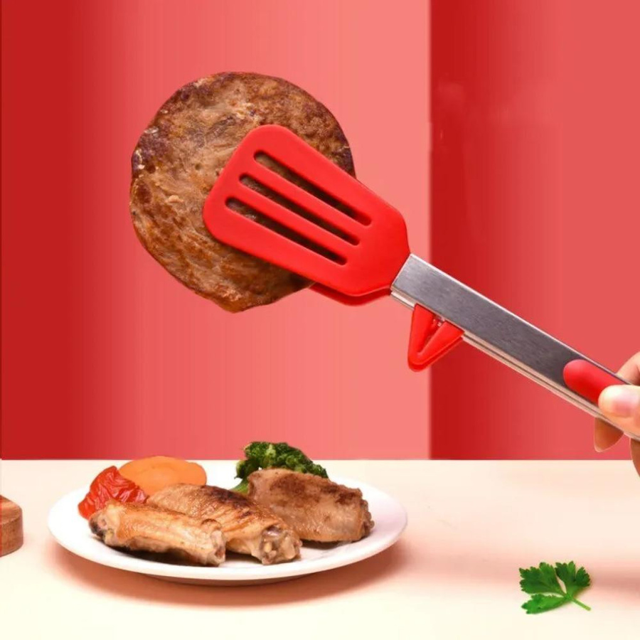 SEEQS Silikon Lebensmittel Clip in Rot mit Halterung, hitzebeständiger Grill Clip für die Küche - Bild 2