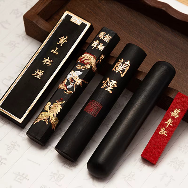 Handgefertigter chinesischer Kalligraphie-Tintenstein in Schwarz für japanische und chinesische Kalligraphie - Bild 2