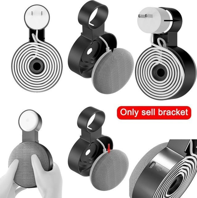 Mini-Wandhalterung für Google Nest und Home Mini der 1. und 2. Generation in Weiß mit Kabelmanagement - Bild 1