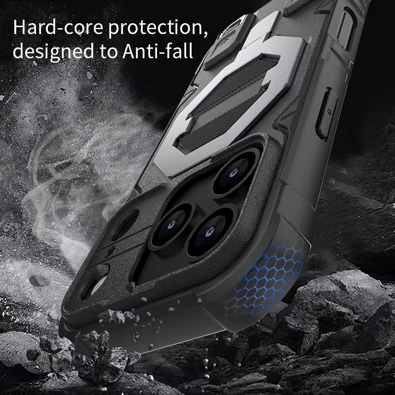 Outdoor-Sport-Schutzhülle mit magnetischer Metallhalterung und rutschfestem Lanyard für Apple iPhone 16 15 14 Plus 13 Pro Max in Blau - Bild 3