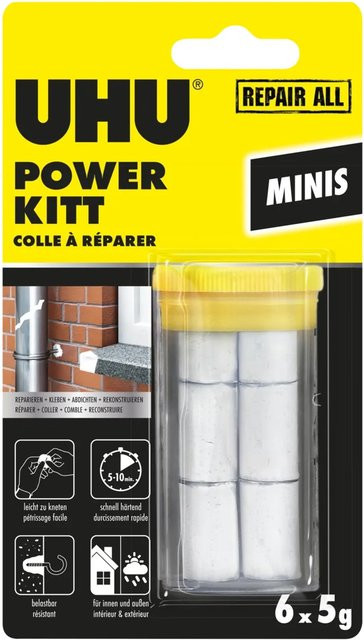 UHU Repair All Powerkit Minis Universal Epoxy-Kleber Weiß 6 x 5 g - Bild 1