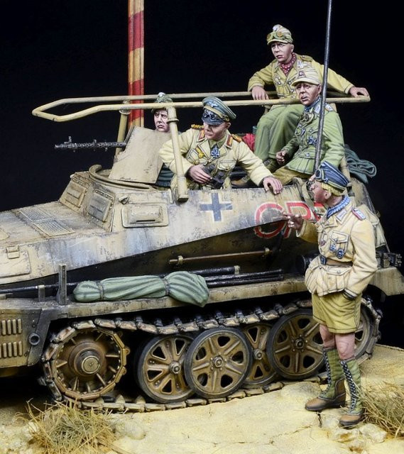 JIJIE Nord Africa 1941-42, gepanzerte Fahrzeugbesatzung, Modellbausatz, Maßstab 1:35, 5-teiliges Set - Bild 1