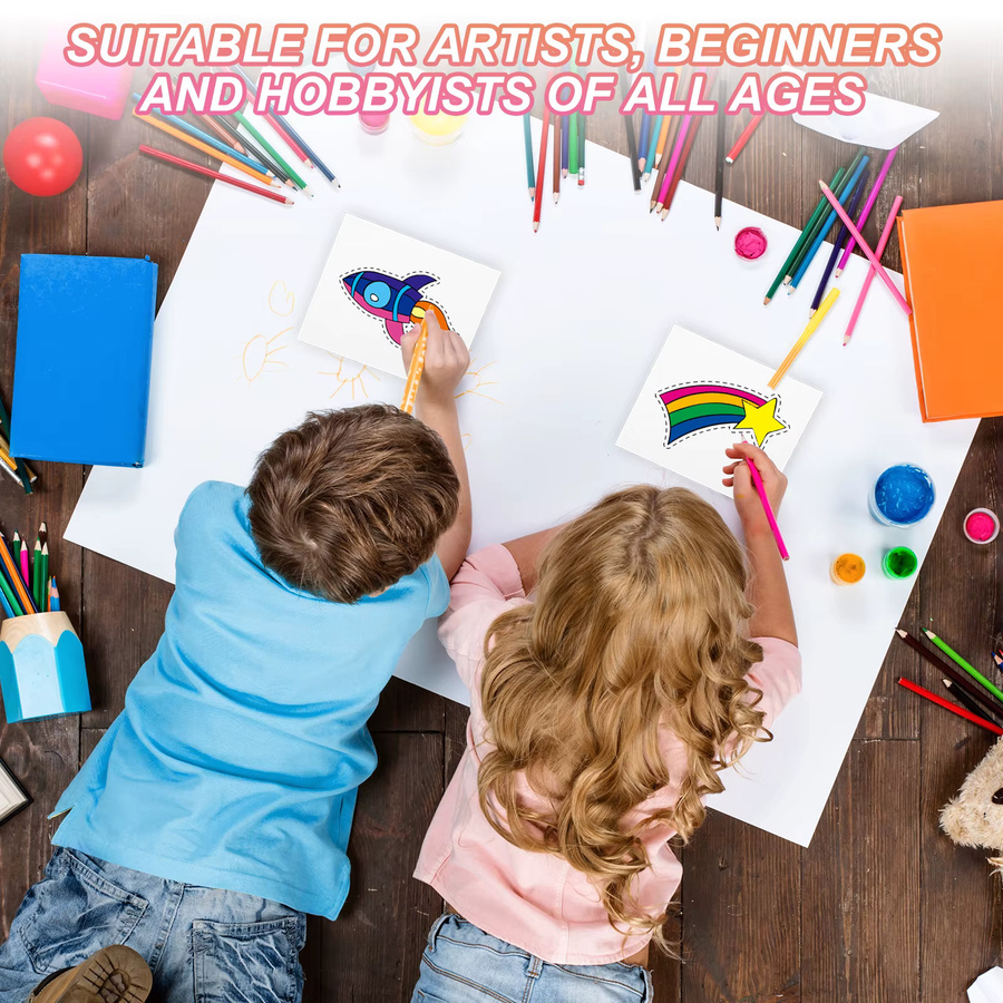 100 Stück Aquarellpapier aus reiner Baumwolle, 300g/m², Farbe: Weiß, für professionelle Kunstmalerei und Zeichnungen - Bild 3