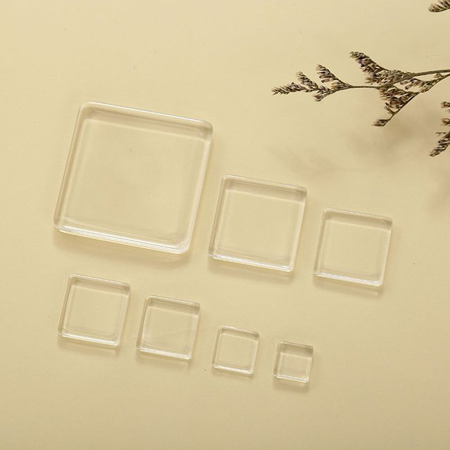 Alisa Wang Glas Cabochon, quadratisch, transparent, DIY Schmuckmachen - Bild 1