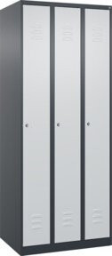 C+P Spind Classic PLUS Spind mit 3 Abteilen in Anthrazitgrau und Lichtgrau, B/T/H: 75 x 50 x 185 cm - Bild 1