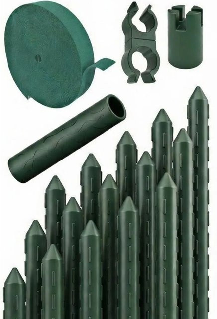 TTL GARDEN Rankstäbe Set Grün, 15er Set, Stahlkern mit Kunststoffbeschichtung, Höhe: 240 cm, Durchmesser: 11 mm, Rankhilfe für Garten und Gewächshaus - Bild 1