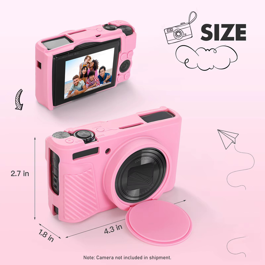 Weiche Gummi-Silikonhülle mit Linsenschutz für Canon PowerShot G7X Mark II, Mark III, SX740HS und SX730HS in Beige - Bild 5
