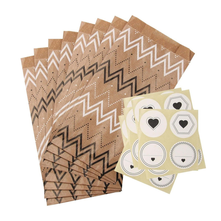 Zenker Adventskalender-Set mit 24 Geschenktüten und Stickern in Kraftpapier-Optik und Multicolor - Bild 2