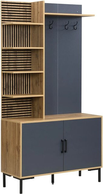 okwish Kleiderschrank Set für den Flur mit Schuhfach, Regalen und Haken in Natur, B/T/H: 100 x 40 x 190,5 cm - Bild 1