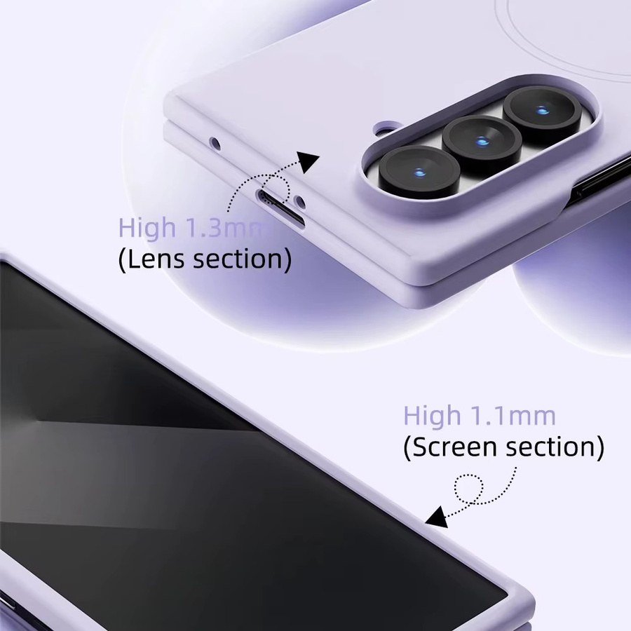 Original Soft Touch Flüssigsilikon-Magnethülle für Samsung Galaxy Fold 8Ultra, 8, 7, 6, 5 mit MagSafe Kompatibilität, stoßfeste Abdeckung in Beige oder Purple - Bild 4