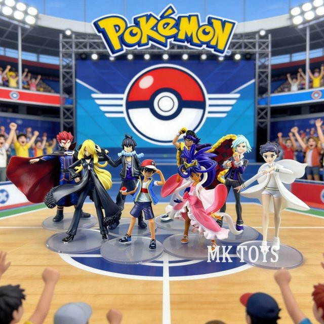 Bandai Pokémon Acht Meister Actionfiguren, PVC-Statue, 7-9cm - Bild 1