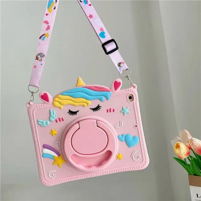 Kinder Cartoon Tablet Hülle für Samsung Galaxy Tab A9 Plus S9 FE S8 S7 S6 Lite A8 A7 in Pink mit Ständer und Schutzabdeckung - Bild 1