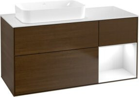 V&B Waschtischunterschrank Finion Wandbeleuchtung Weiß Lackiert B/T: 120 x 60 x 60 cm - Bild 1