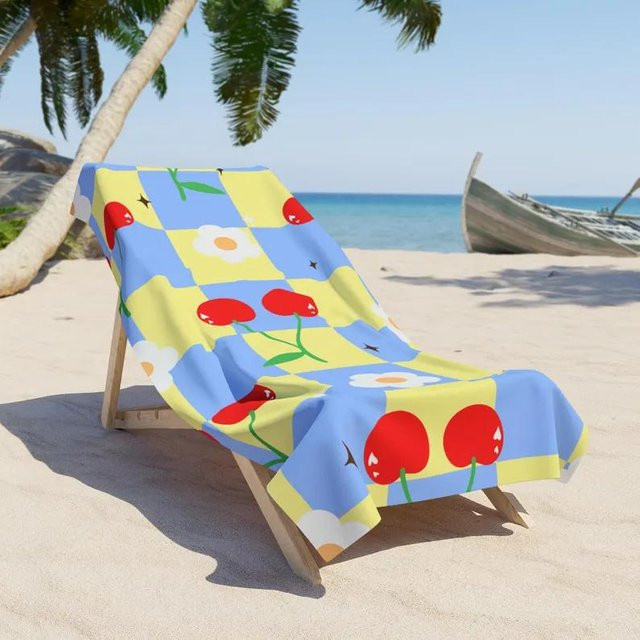 JMG Household Supplies Strandtuch Sommer Zitrus & Kirsche, schnelltrocknendes Mikrofaser Badetuch mit Grafikprint, B/H: 50 x 100 cm - Bild 1
