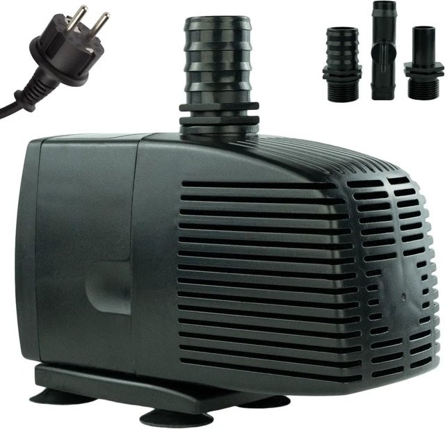 Kerry Electronics Teichpumpe Schwarz als leise Tauchpumpe für Aquarium und Springbrunnen mit 3.000 l/h, 60 W und 2,8 m Kabel - Bild 1