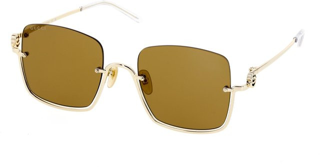 Gucci GG1279S Sonnenbrille, Halbrand, Square, Metall, Gold, Brown, Damen - Bild 1